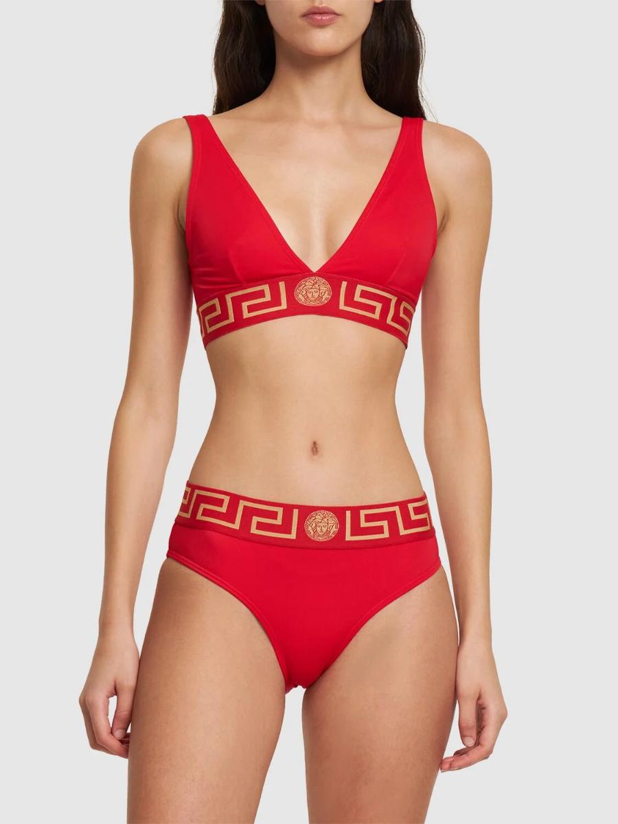 Greca Logo Bikini Bottoms Versace