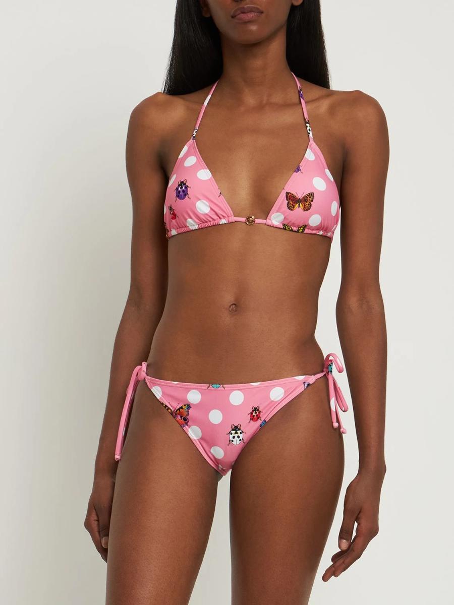 Butterfly Printed Triangle Bikini Top N Versace