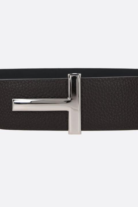 T Icon Grainy Leather Reversible Belt Tom Ford