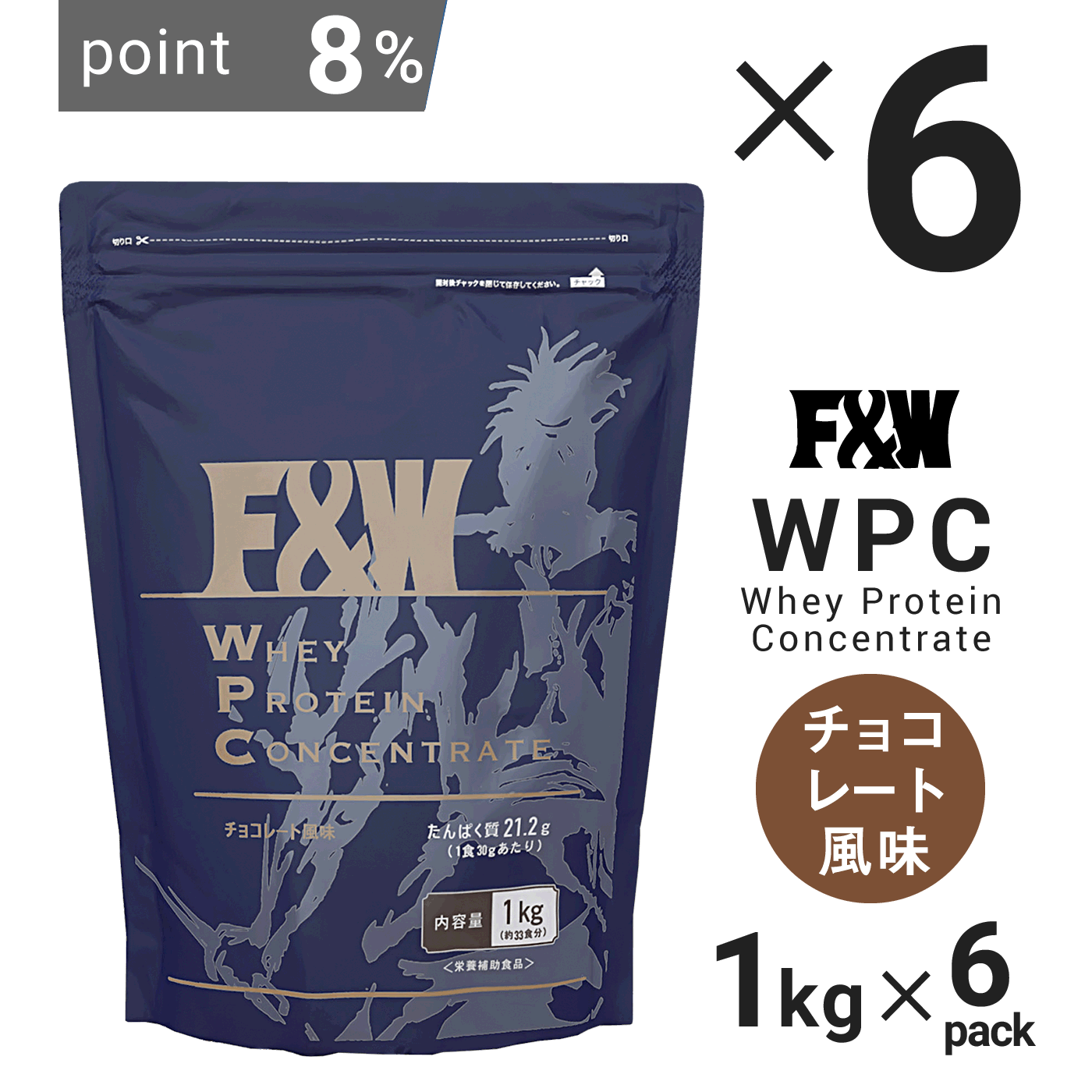 WPC　1Kg　6個セット チョコレート風味