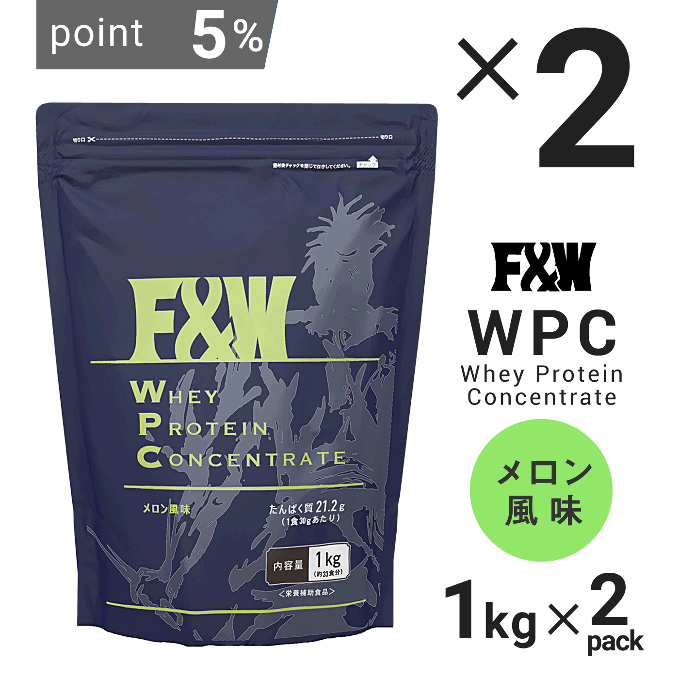 WPC　1Kg　2個セット メロン風味