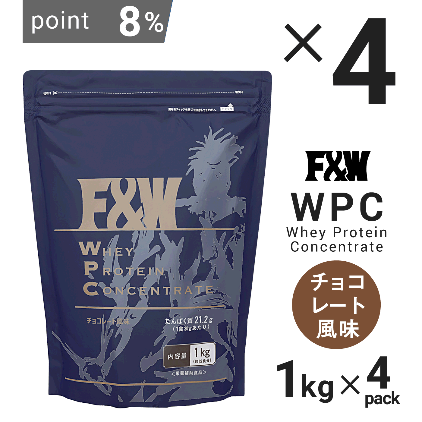 WPC　1Kg　4個セット チョコレート風味