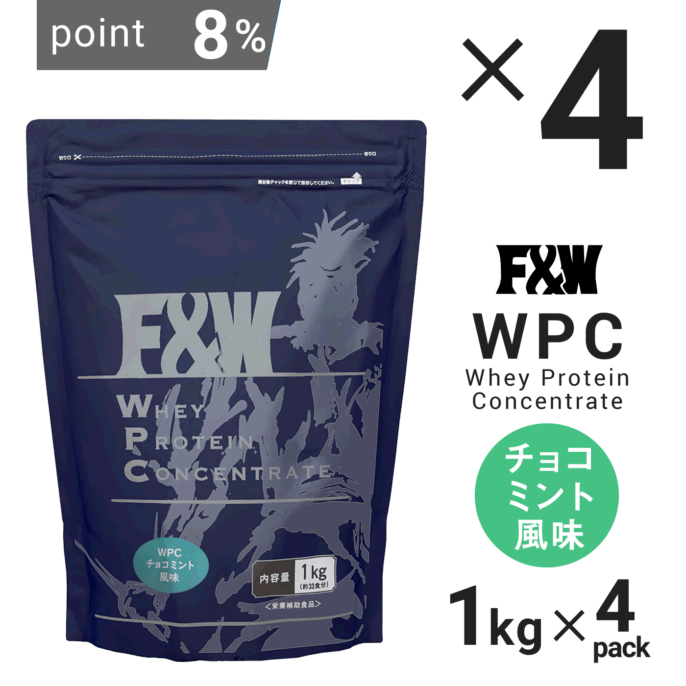 WPC　1Kg　4個セット チョコミント風味