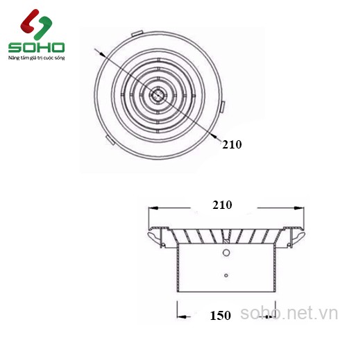 Miệng gió khuếch tán Micro Airsun Ree-AO-R150 2 Miệng gió khuếch tán Micro Airsun Ree-AO-R150 - Ảnh 2