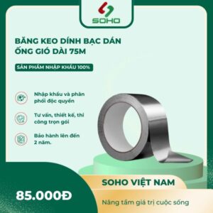 Băng keo dính bạc dán ống gió dài 50m