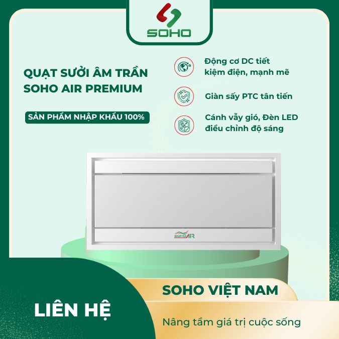 Quạt sưởi âm trần SOHO AIR Premium 4 Quạt sưởi âm trần SOHO AIR Premium - Ảnh 4