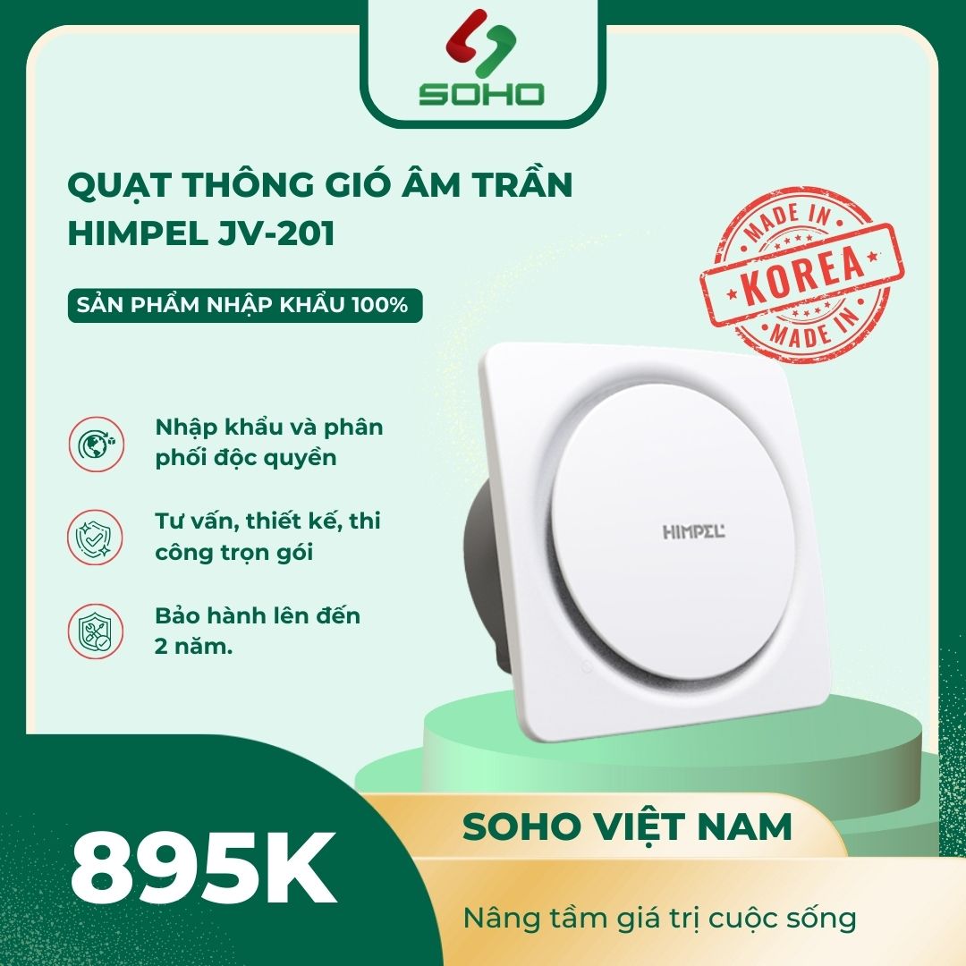 Quạt Thông Gió Âm Trần Himpel JV-201 1 Quạt Thông Gió Âm Trần Himpel JV-201