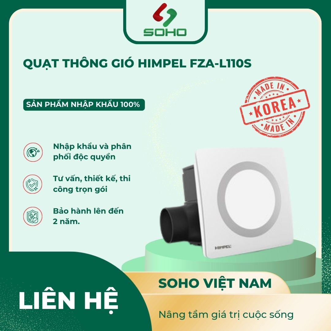 Quạt Thông Gió Âm Trần Himpel FZA-L110S 1 Quạt Thông Gió Âm Trần Himpel FZA-L110S