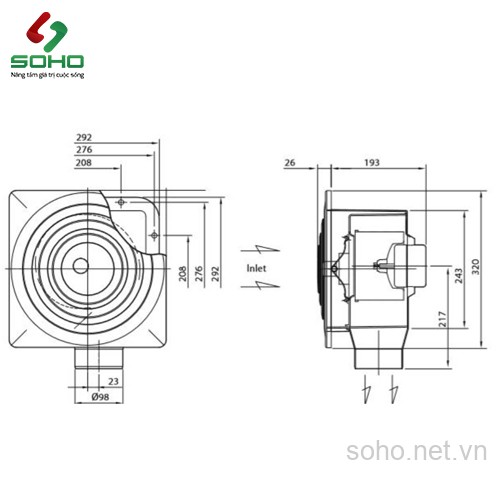 Quạt thông gió âm trần Fanzic TFV-D15ZPD 4 Quạt thông gió âm trần Fanzic TFV-D15ZPD - Ảnh 4