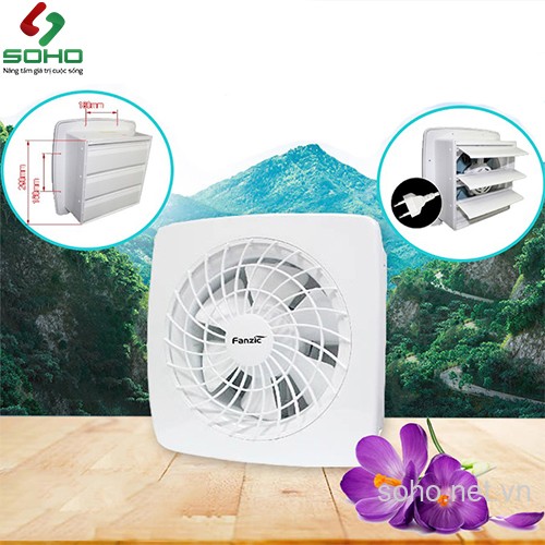 Quạt thông gió gắn tường Fanzic TFV-256GSV 3 Quạt thông gió gắn tường Fanzic TFV-256GSV - Ảnh 3