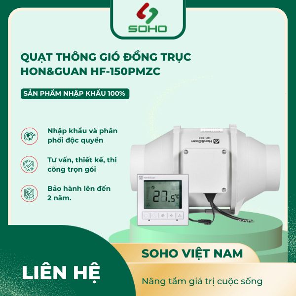 Quạt Thông Gió Đồng Trục Hon&Guan HF-150PMZC