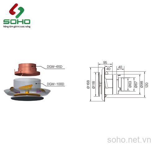 Miệng gió điều chỉnh lưu lượng gió Himpel DGS-100D 5 Miệng gió điều chỉnh lưu lượng gió Himpel DGS-100D - Ảnh 5