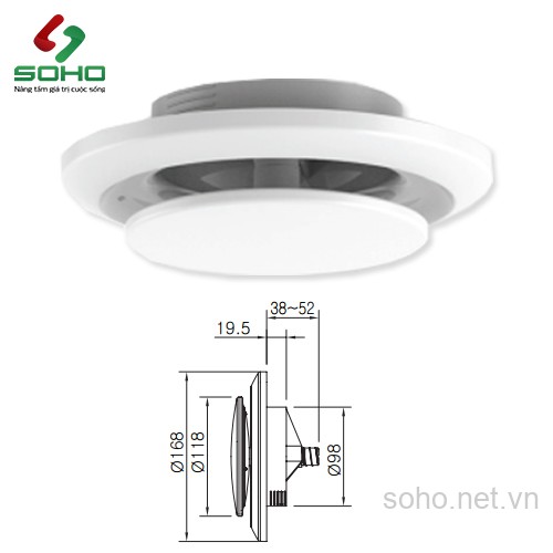Miệng gió điều chỉnh lưu lượng gió Himpel DGS-100P 3 Miệng gió điều chỉnh lưu lượng gió Himpel DGS-100P - Ảnh 3