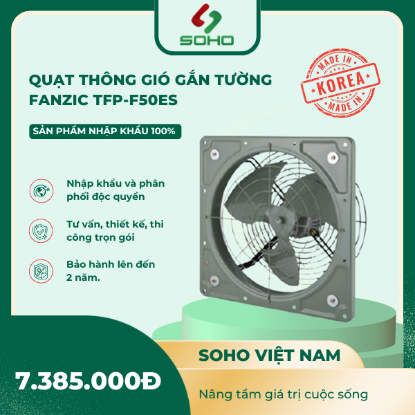 Quạt Thông Gió Gắn Tường Fanzic TFP-F50ES