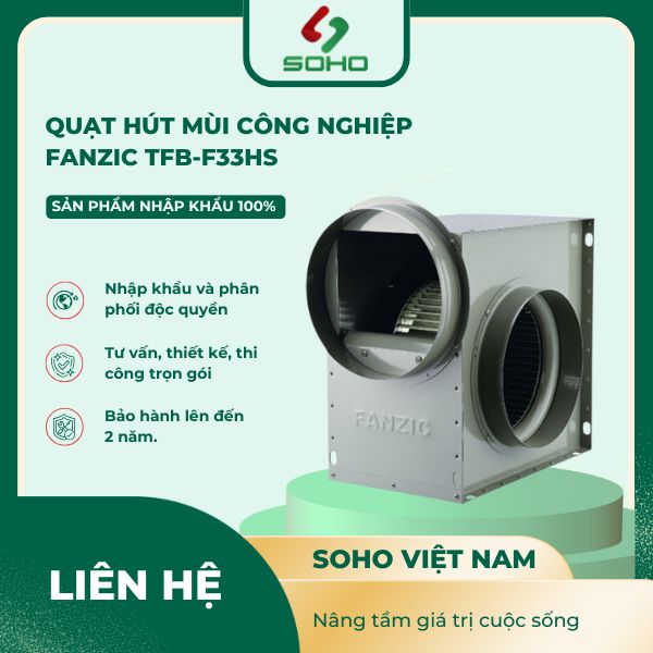 Quạt Hút Mùi Công Nghiệp Fanzic TFB-F33HS