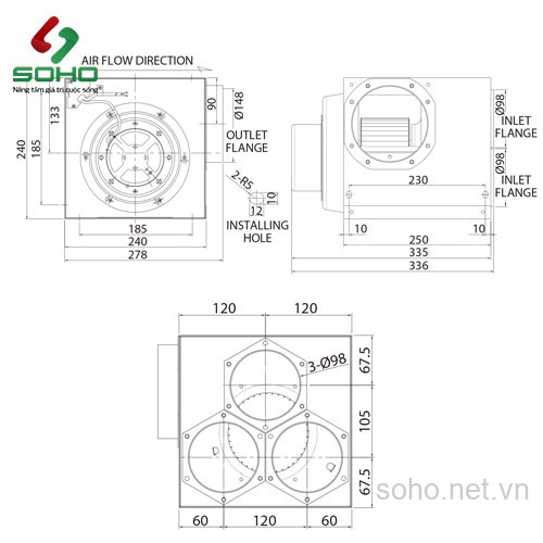 Quạt Hút Gió Công Nghiệp Fanzic TFM-F16BS 2 Quạt Hút Gió Công Nghiệp Fanzic TFM-F16BS - Ảnh 2