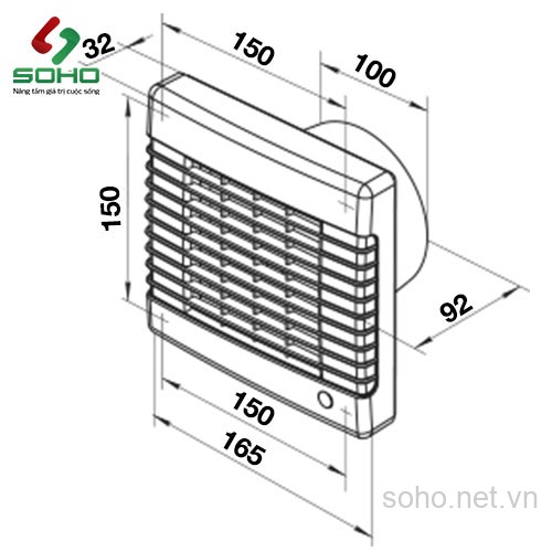 Quạt Thông Gió Gắn Tường Vents 100 M1 Turbo 3 Quạt Thông Gió Gắn Tường Vents 100 M1 Turbo - Ảnh 3