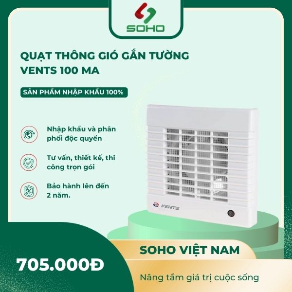Quạt Thông Gió Gắn Tường Vents 100 MA 5 Quạt Thông Gió Gắn Tường Vents 100 MA - Ảnh 5