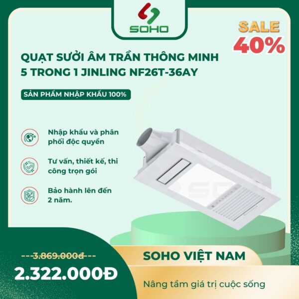 Quạt sưởi âm trần thông minh 5 trong 1 Jinling NF26T-36AY