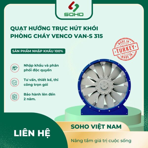 Quạt hướng trục hút khói phòng cháy VENCO VAN-S 315