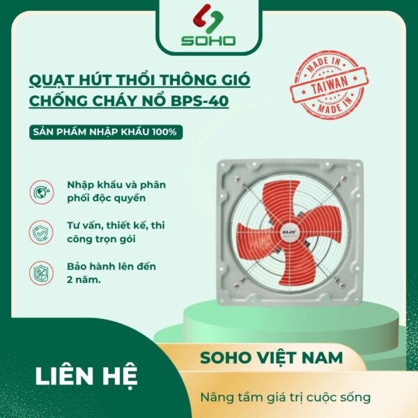 Quạt Hút Thổi Thông Gió Chống Cháy Nổ BPS-40