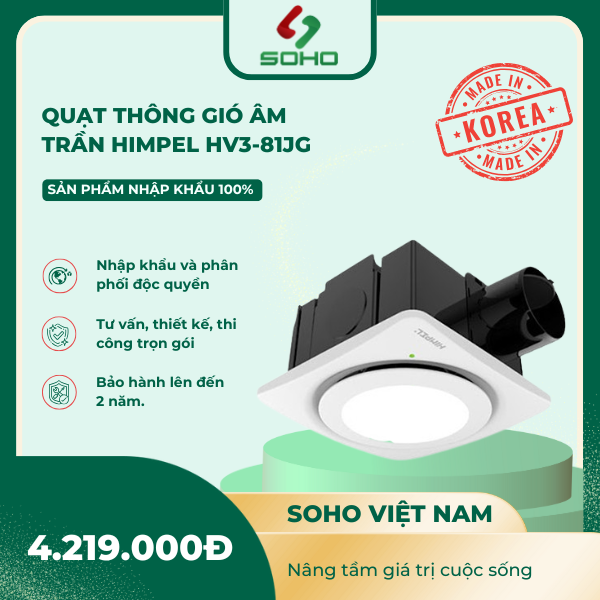 Quạt thông gió âm trần Himpel HV3-81JG