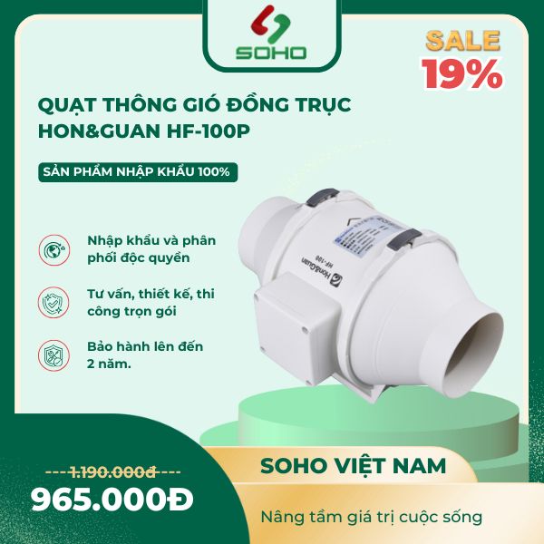 Quạt Thông Gió Đồng Trục Hon&Guan HF-100P 5 Quạt Thông Gió Đồng Trục Hon&Guan HF-100P - Ảnh 5