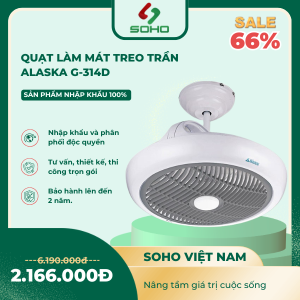 Quạt Làm Mát Treo Trần Alaska G-314D