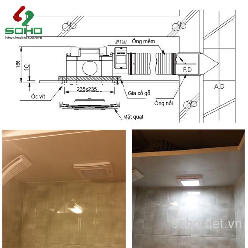 Quạt Thông Gió Kết Hợp Đèn Led Himpel FZD-L90SH 3 Quạt Thông Gió Kết Hợp Đèn Led Himpel FZD-L90SH - Ảnh 3
