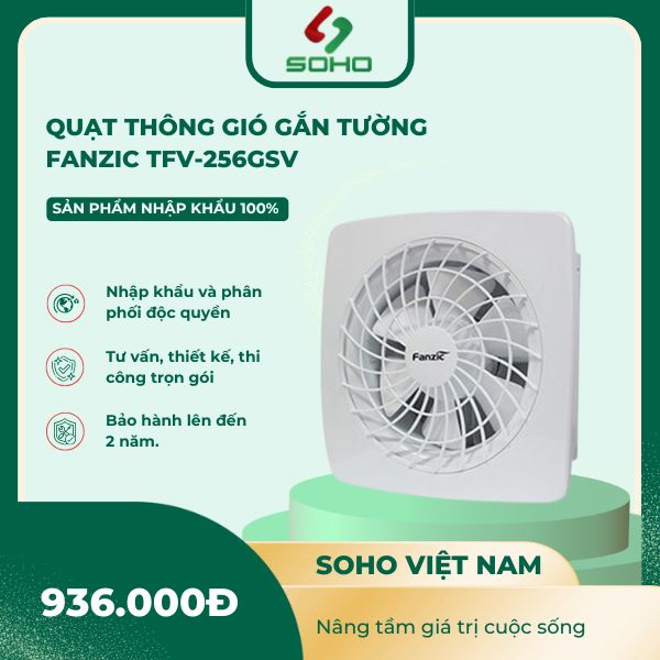 Quạt thông gió gắn tường Fanzic TFV-256GSV