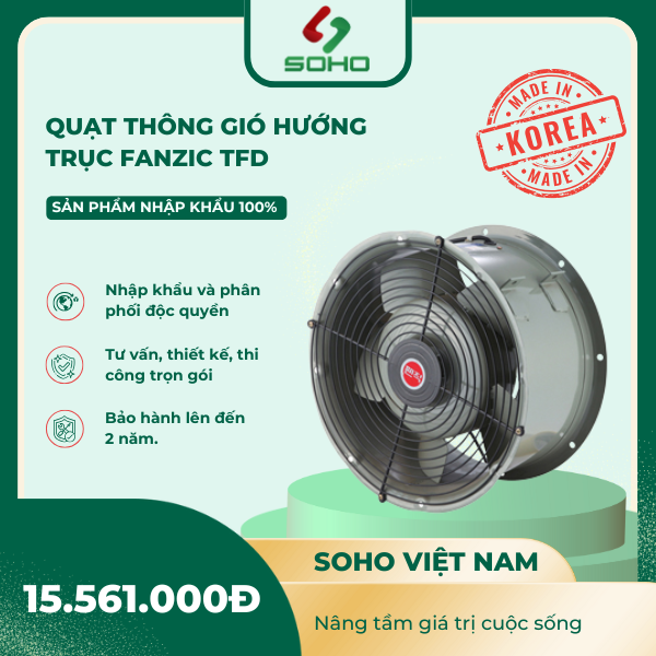 Quạt thông gió hướng trục Fanzic TFD