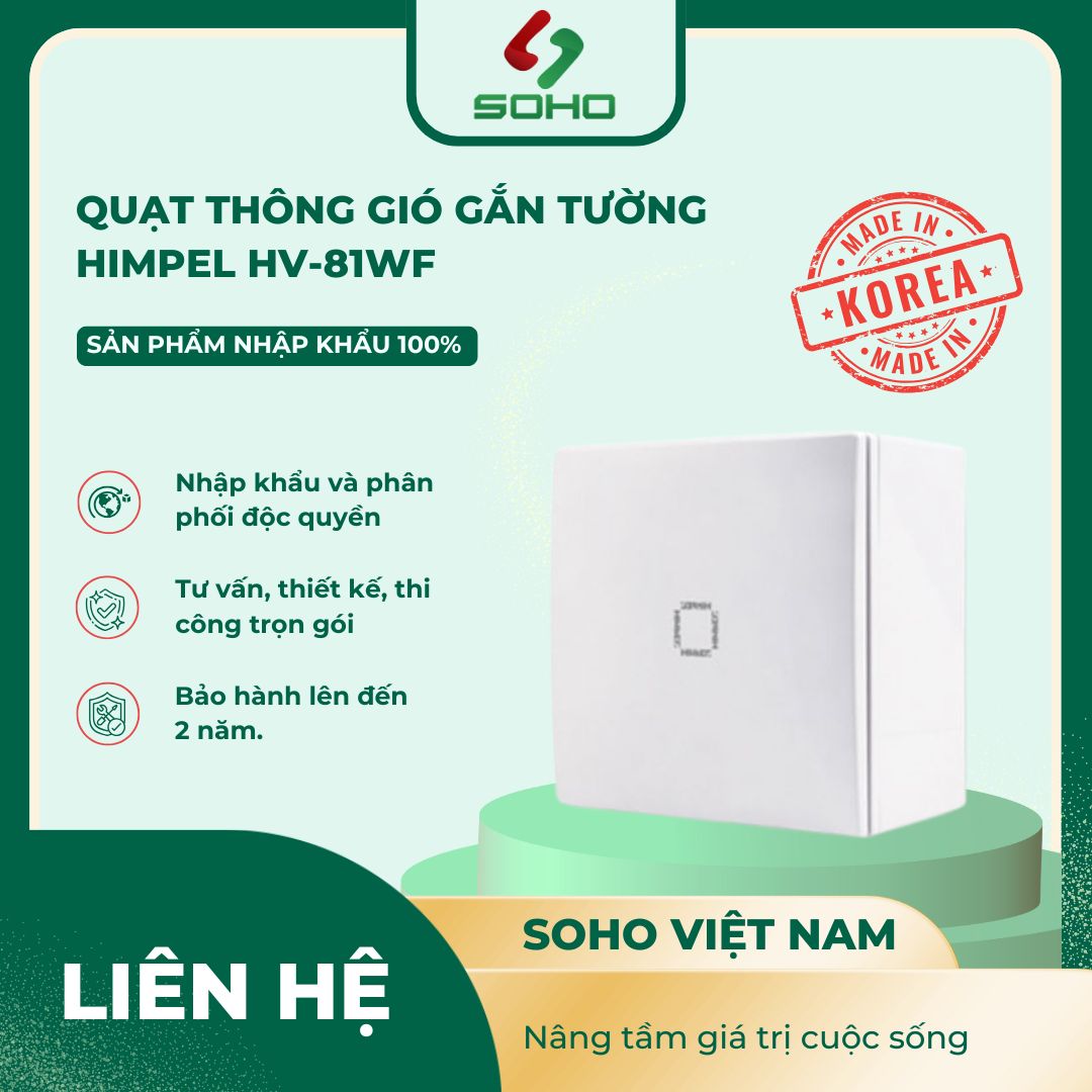 Quạt thông gió gắn tường Himpel HV-81WF 1 Quạt thông gió gắn tường Himpel HV-81WF