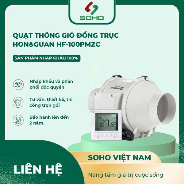 Quạt Thông Gió Đồng Trục Hon&Guan HF-100PMZC