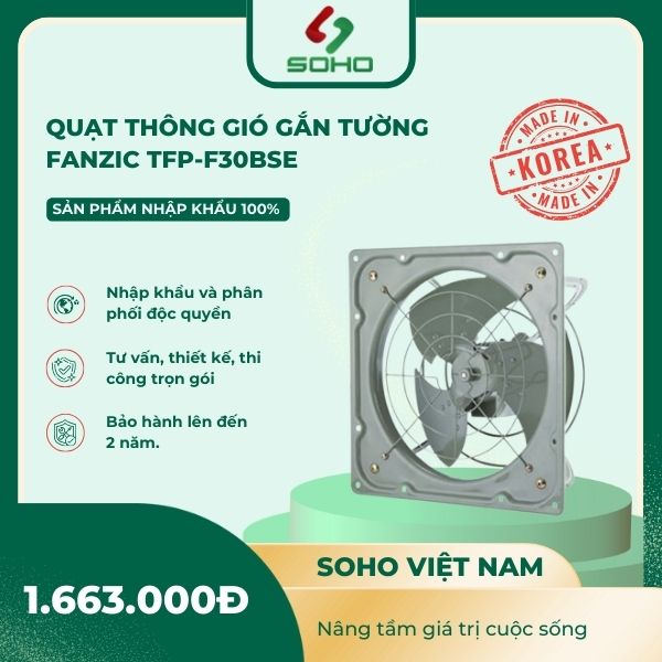 Quạt Thông Gió Gắn Tường Fanzic TFP-F30BSE
