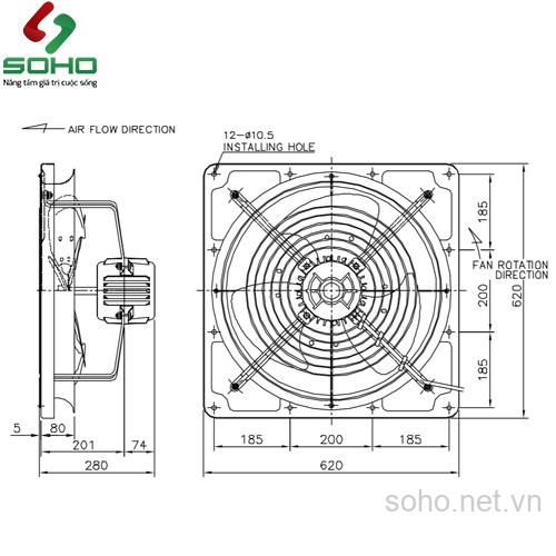 Quạt Thông Gió Gắn Tường Fanzic TFP-F50ES 4 Quạt Thông Gió Gắn Tường Fanzic TFP-F50ES - Ảnh 4