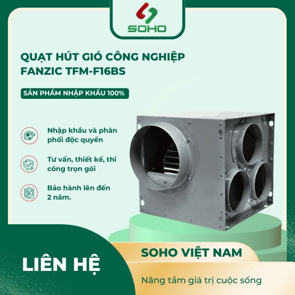 Quạt Hút Gió Công Nghiệp Fanzic TFM-F16BS