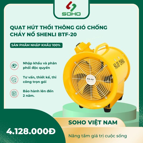 Quạt Hút Thổi Thông Gió Chống Cháy Nổ Shenli BTF-20