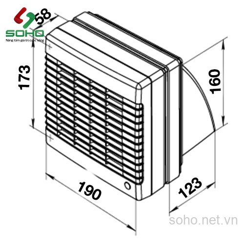 Quạt Thông Gió Gắn Tường Vents 125 MAO2 Turbo - Ảnh 3