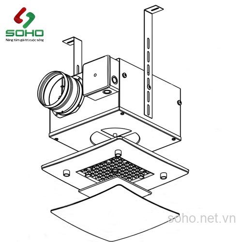 Quạt Hút Mùi Âm Trần Vents VP 125 K - Ảnh 3