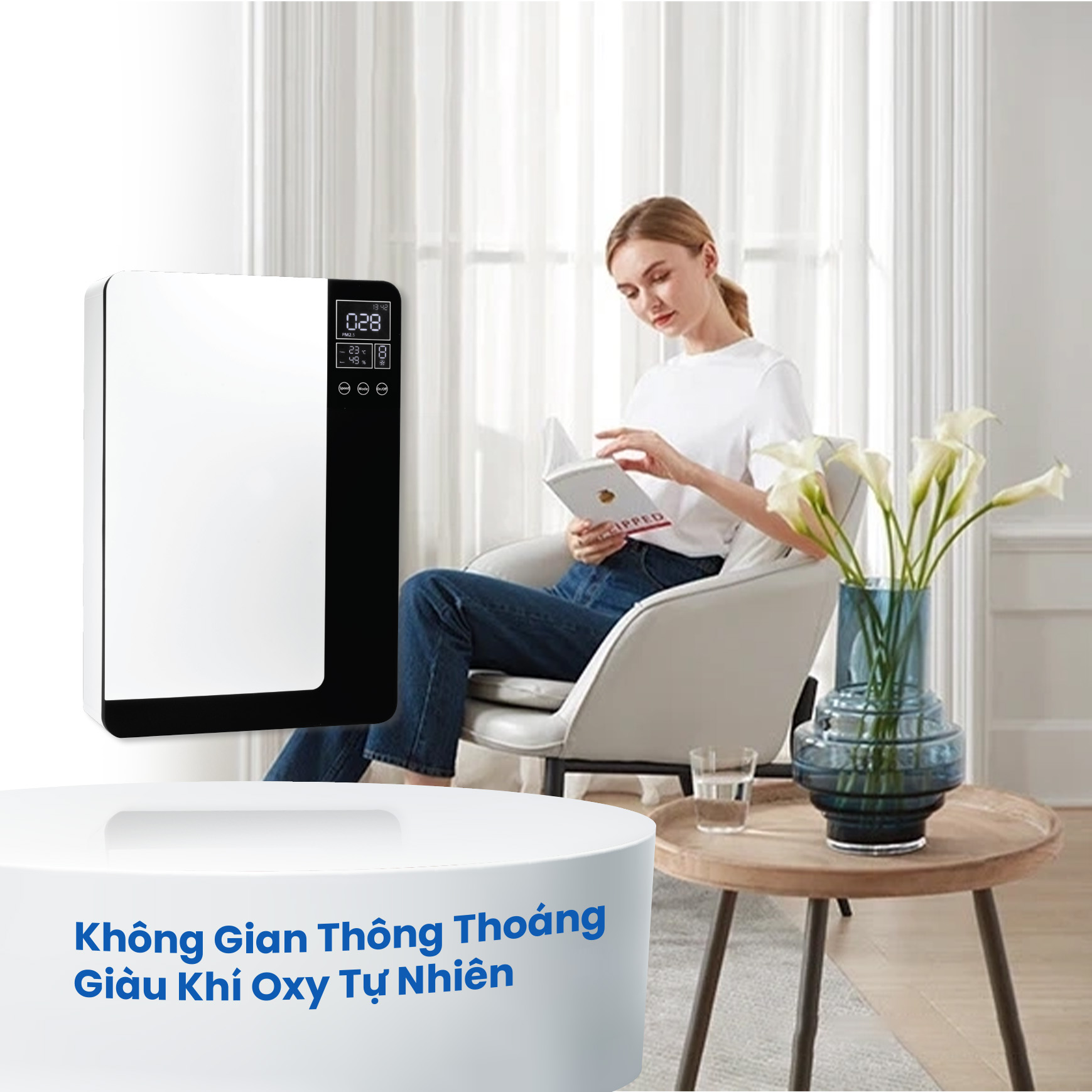 Ứng dụng thật tế Máy Cấp Khí Tươi Treo Tường Nefa Airpro