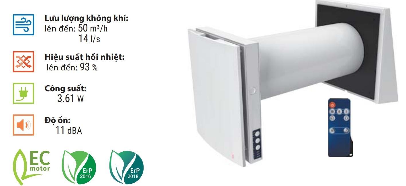 Máy cấp khí tươi hồi nhiệt Blauberg Vento A50-1 Pro