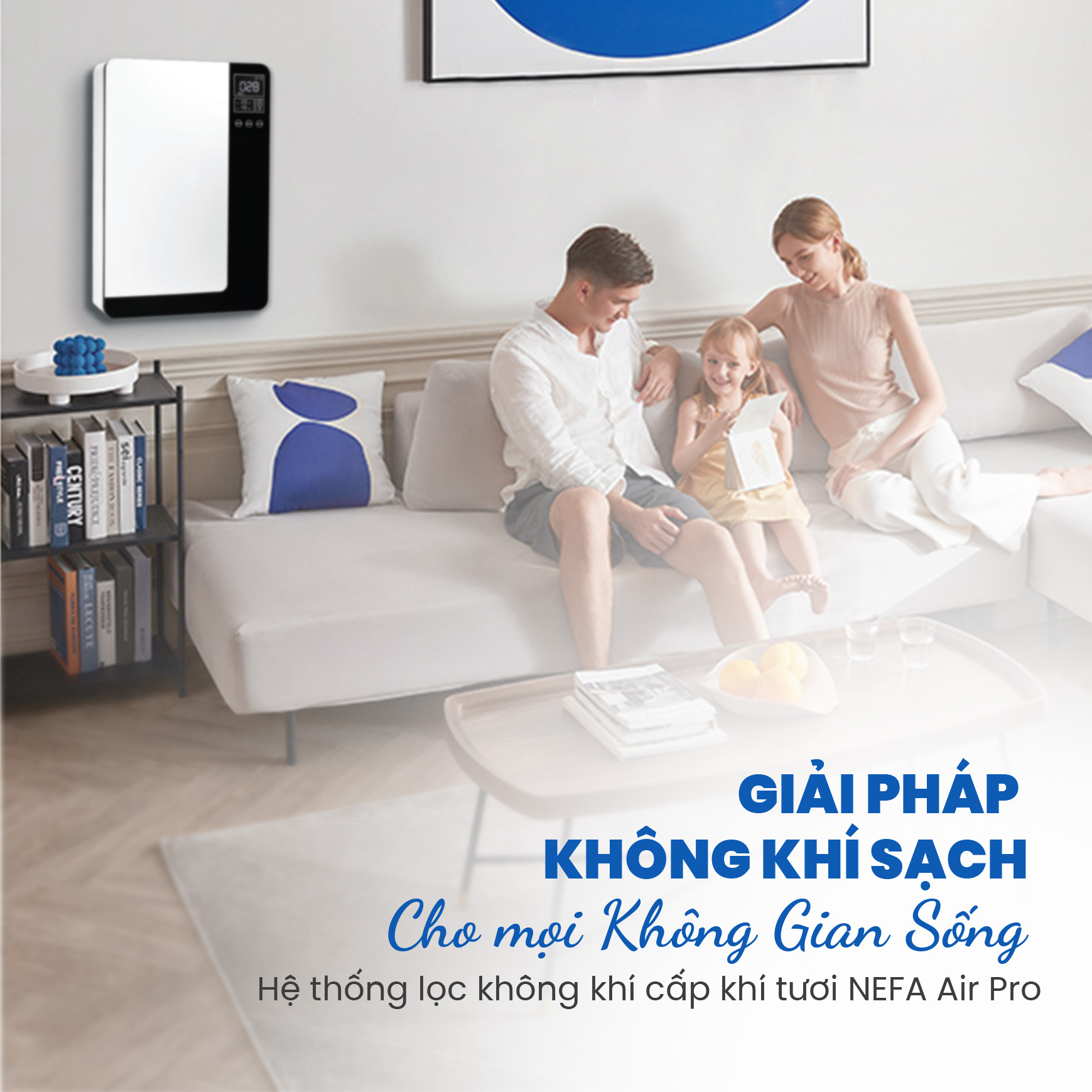 Mô tả Máy Cấp Khí Tươi Treo Tường Nefa Airpro
