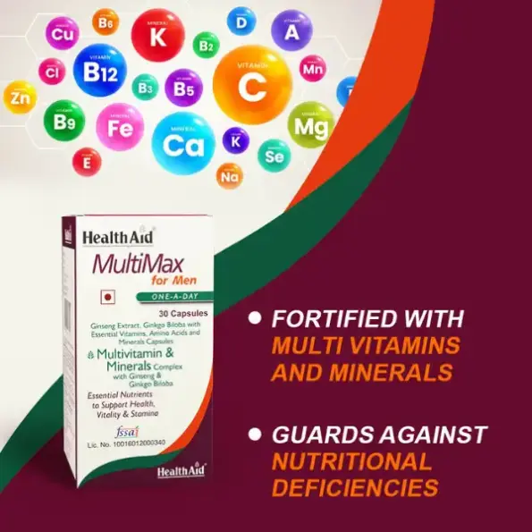 HealthAid MultiMax for Men (Multivitamins for Men), 30 Softgel Capsules