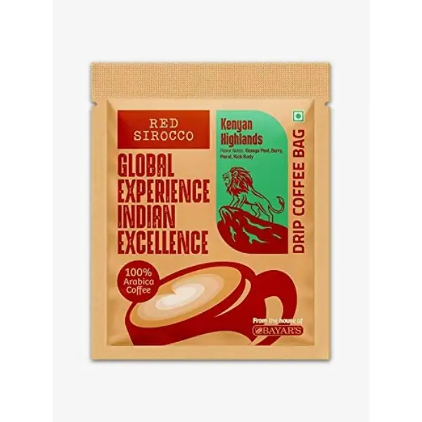 Highlands Dripper Red Sirocco Kenyan Highlands Drip Coffee 10 g - Pack of 10, 100% ...