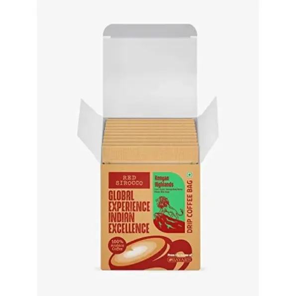 Highlands Dripper Red Sirocco Kenyan Highlands Drip Coffee 10 g - Pack of 10, 100% ...