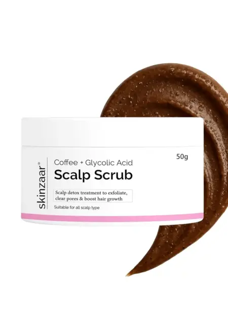 Skinzaar Tricozen Coffee & Glycolic Acid Scalp Scrub 50g – Anti Dandruff, Detox & Exfoliating Treatment for Oily Greasy Scalp