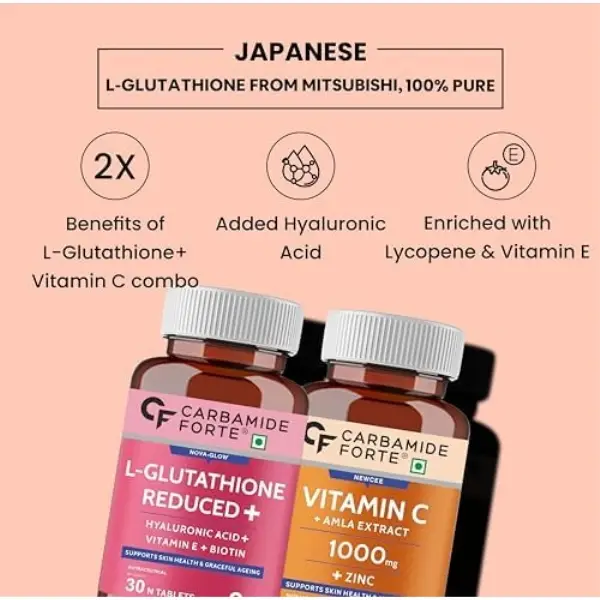 carbamide forte japanese reduced l glutathione tablets Carbamide Forte Japanese Reduced L Glutathione 500mg Tablets with Vitamin C