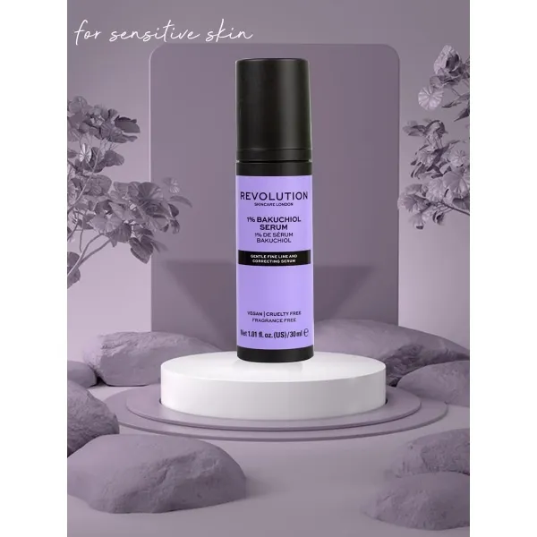 Revolution Skin 1% Bakuchiol Serum ,30ml (sensitive skin, reduces  appearance of fine lines, alternative to retinol)