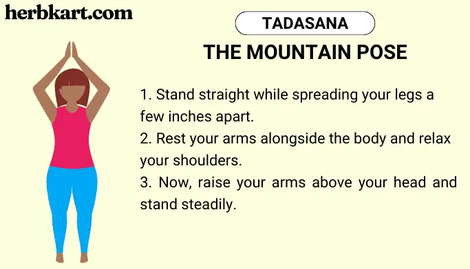 AARK Yoga - Tadasana (Mountain pose) Simple aasana but it is more  benificial. 1. Increase digestion power 2. Increase Height 3. Improve  Posture 4. Improve Blood Circulation 5. Knees thighs& ankles become