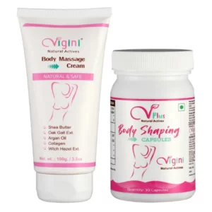 Vigini Bust Firming Enlargement Massage Oil Cream + 30 Caps. available on Herbkart